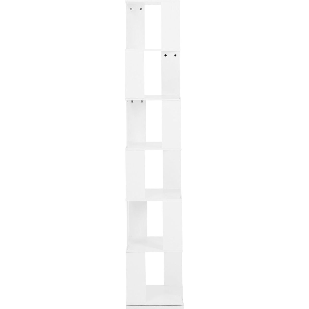 6 tier Rotating Bookshelf, Floor Rack Simple Bookcase with Acrylic plate Student Multi-Function Creative Bookshelf for Living Room