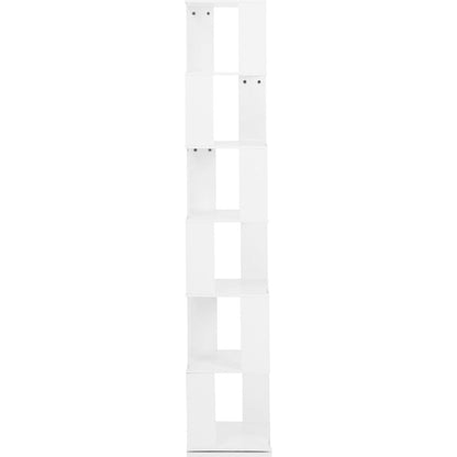 6 tier Rotating Bookshelf, Floor Rack Simple Bookcase with Acrylic plate Student Multi-Function Creative Bookshelf for Living Room