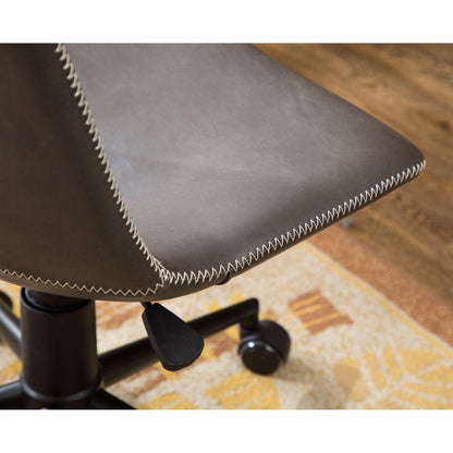 Cesena Faux Leather 360 Swivel Air Lift Office Chair, Antique Gray