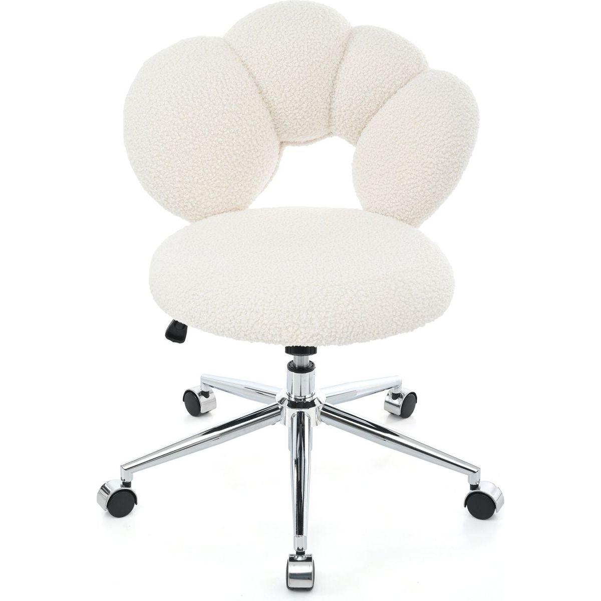 360Swivel Height Adjustable,Swivel Chair,Teddy fabric,home office chair