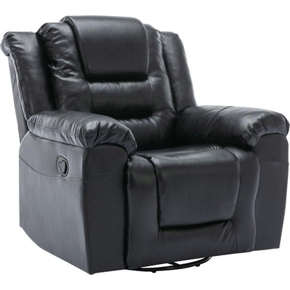 360Swivel and Rocking Home Theater Recliner Manual Recliner Chair with Wide Armrest for Living Room,Bedroom, Black
