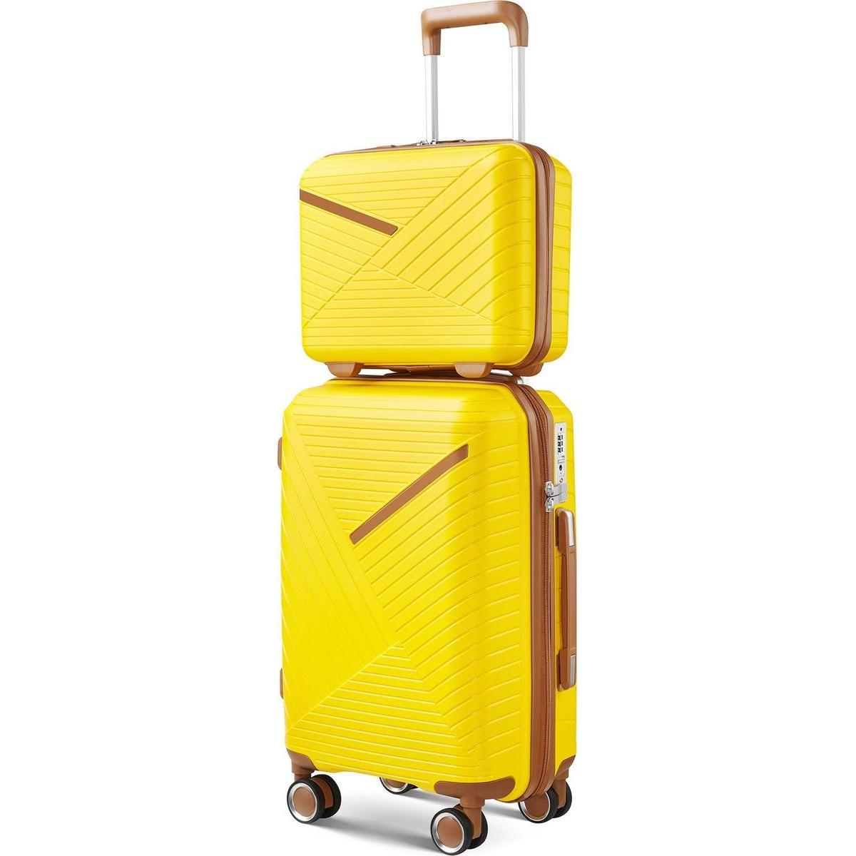 Luggage Sets 4 Piece(14/20/24/28), Expandable Lightweight Suitcase with 4 Double 360 Degrees Mute Spinner Wheels PP Materials Durable TSA Lock Travel Luggage