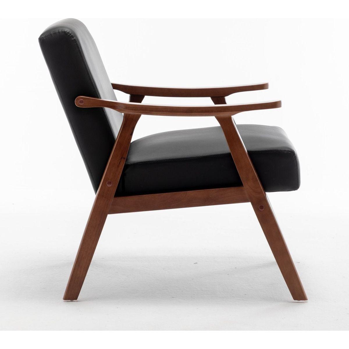 Mid-Century Modern Chair, Living Room Chair with Solid Wood Frame, Accent Chair Extra-Thick Backrest, Wingback Chair for Bedroom, Reading Room, Living Room, Lounge Chair Indoor