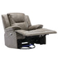 360 Swivel and Rocking Home Theater Recliner Manual Recliner Chair with a LED Light Strip for Living Room,Bedroom, Grey