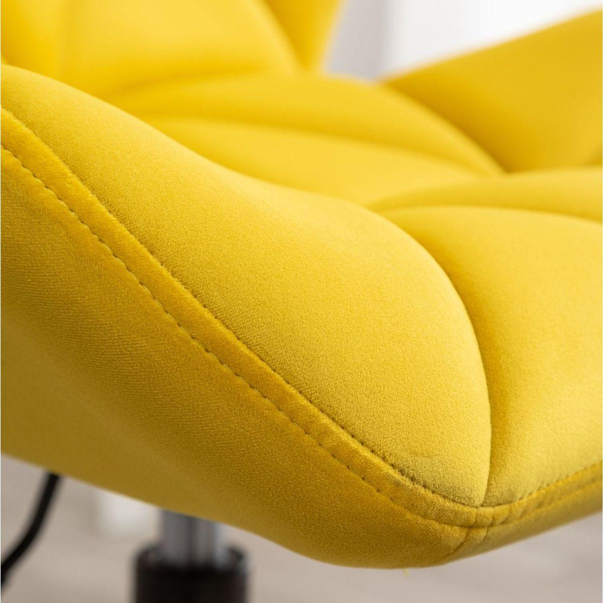 Eldon Diamond Tufted Adjustable Swivel Office Chair, Yellow