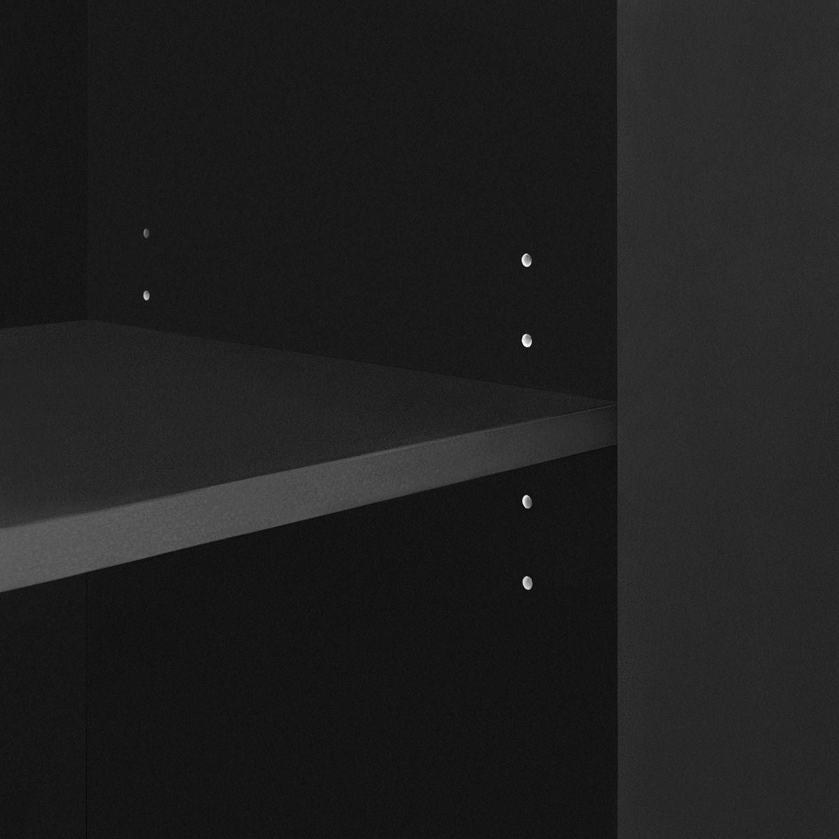Wave Pattern Storage Cabinet with 2 Doors and 2 Drawers, Adjustable, Suitable for Study,Entrance and Living Room