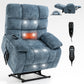 Lift Recliner Chair Heat Massage Dual Motor Infinite Position Up to 350 LBS Large Electric Power Lift Recliners with Power-Remote, Medium-firm and Heavy duty, Blue