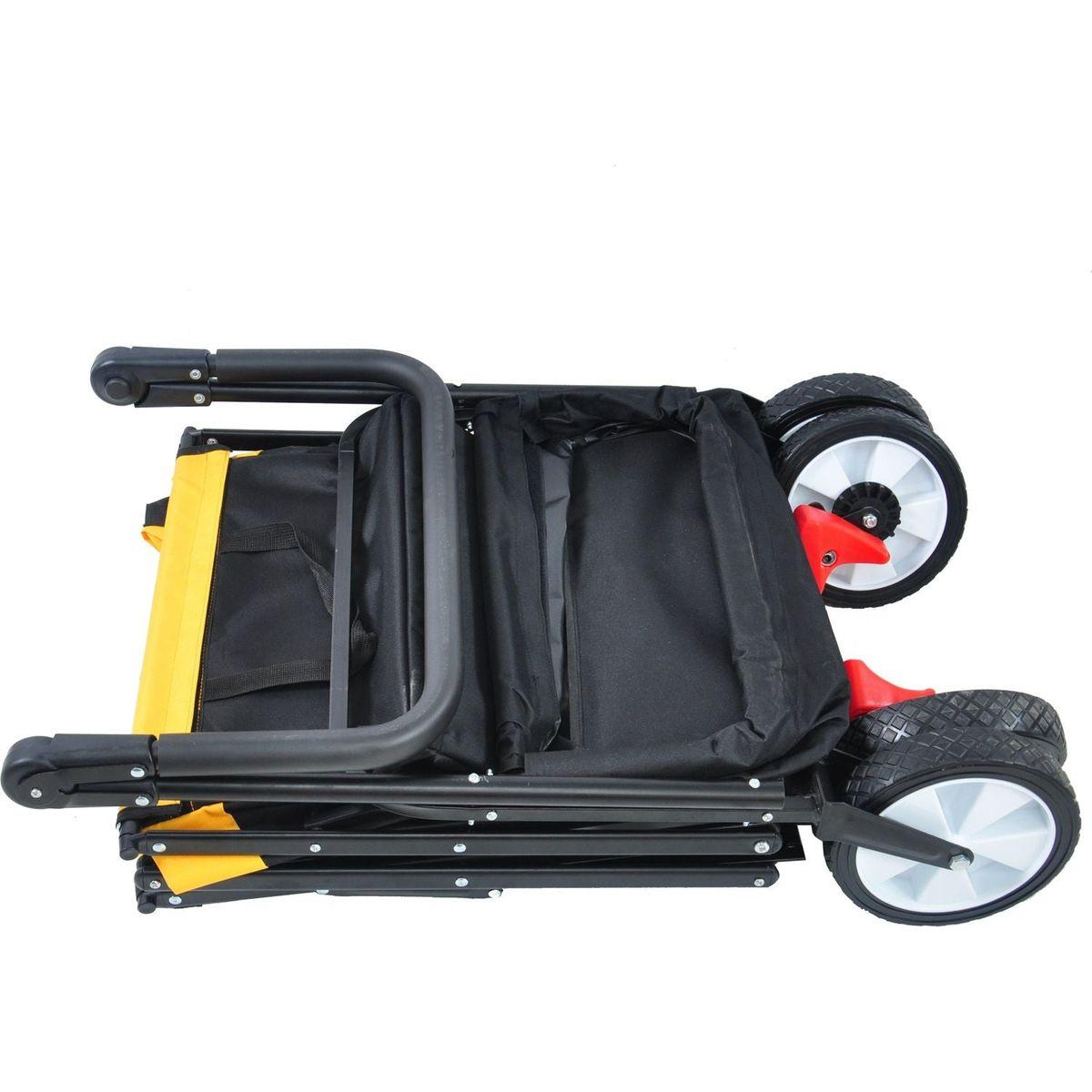 folding wagon Collapsible Outdoor Utility Wagon, Heavy Duty Folding Garden Portable Hand Cart, Drink Holder, Adjustable Handles