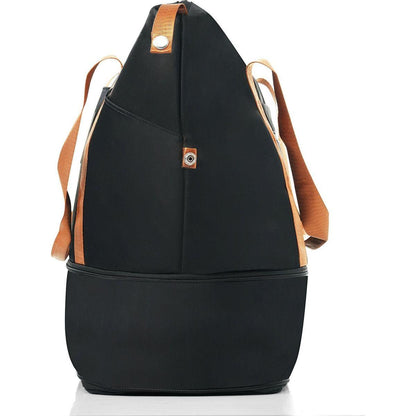 Front Opening 20-Inch Carry-On Luggage with Expandable Travel Bag Set, ABS Hard Shell Two-piece suitcase set with USB Port, Cup Holder, black and brown