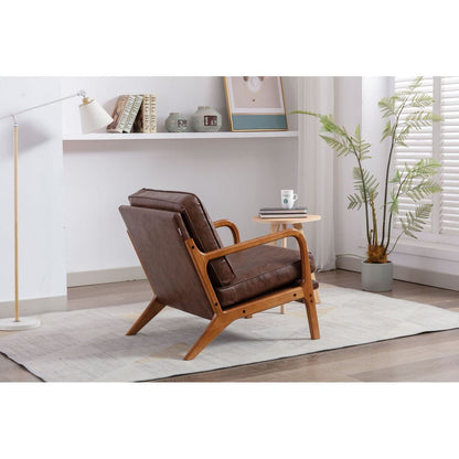 Wood Frame Armchair, Modern Accent Chair Lounge Chair for Living Room