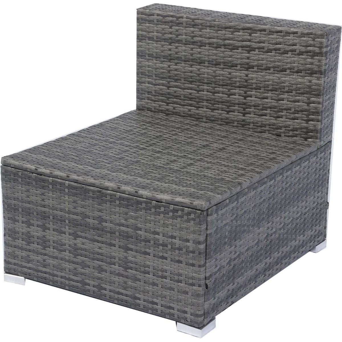 7-Piece Patio Furniture Set w/Retractable Canopy Wicker Rattan Sectional Sofa Set Patio Furniture with Washable Cushions for Lawn, Garden, Backyard, Poolside Grey wicker + Black Cushion