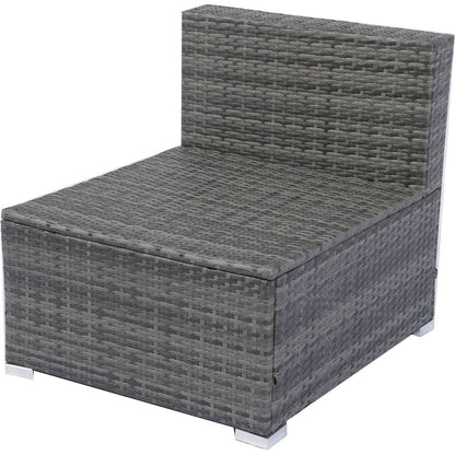 7-Piece Patio Furniture Set w/Retractable Canopy Wicker Rattan Sectional Sofa Set Patio Furniture with Washable Cushions for Lawn, Garden, Backyard, Poolside Grey wicker + Black Cushion