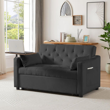 BLACK VELVET SOFA BED