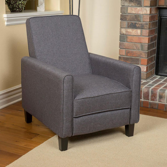 Smoke Fabric Push Back Chair for Elegant Home Decor