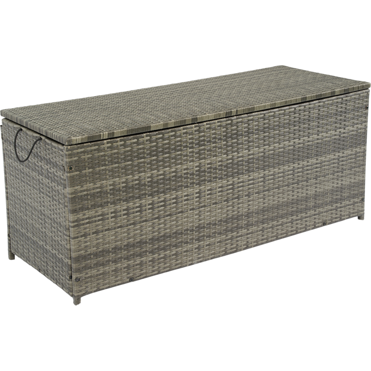 Outdoor Storage Box, 113 Gallon Wicker Patio Deck Boxes with Lid, Outdoor Cushion Storage for Kids Toys, Pillows, Towel Grey Wicker
