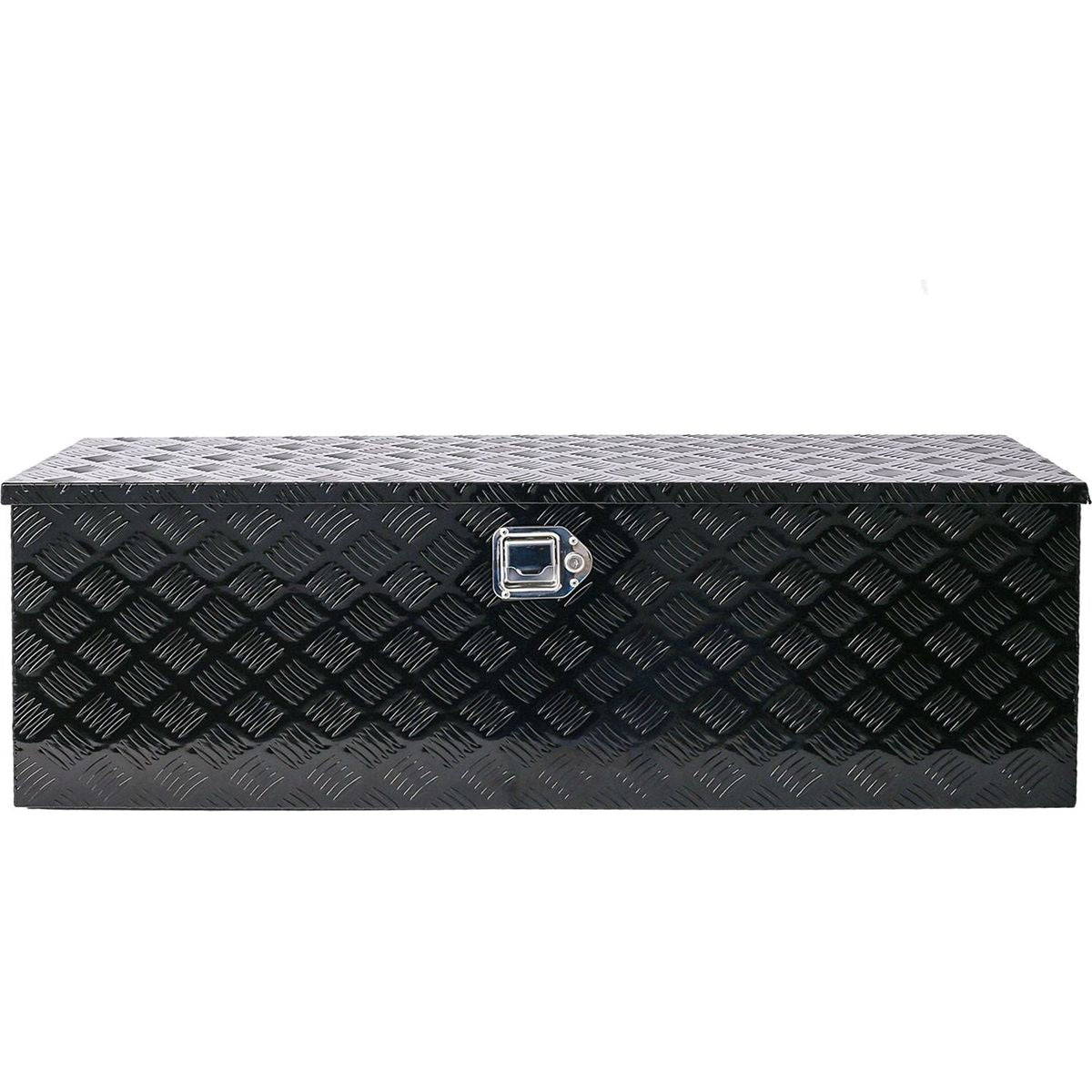 48inch Aluminum tool box,heavy duty truck bed tool box,outdoor trailer pickup storage tool box,RV storage organizer,underbody box w/lock keys,black 48x15x15inch