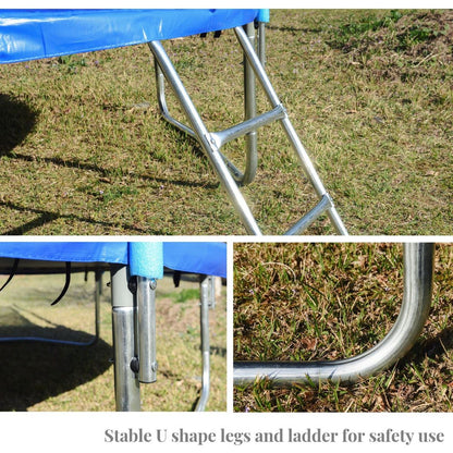 14 FT TRAMPOLINE OUTSIDE SAFETY NET WITH BASKETBALL HOOP