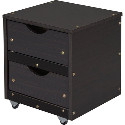 Versatile Full Bed with Trundle,Under bed Storage Box and Nightstand .Espresso