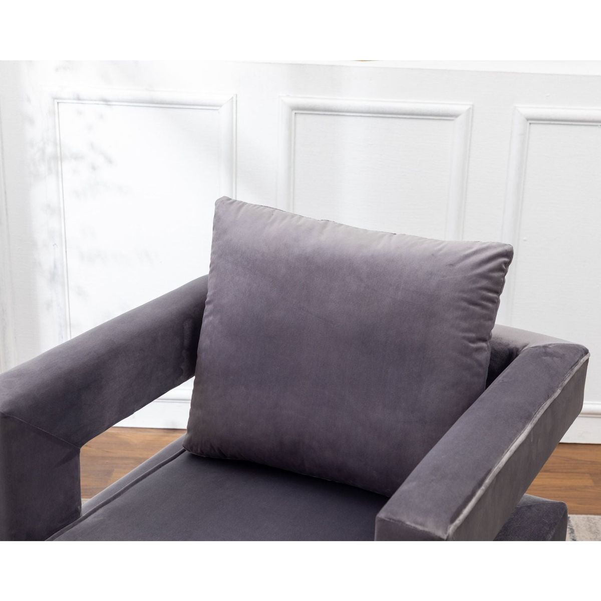 Lenola Contemporary Upholstered Accent Arm Chair, Gray
