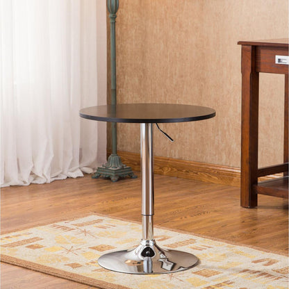 Adjustable Wood and Metal Bar Table in Black