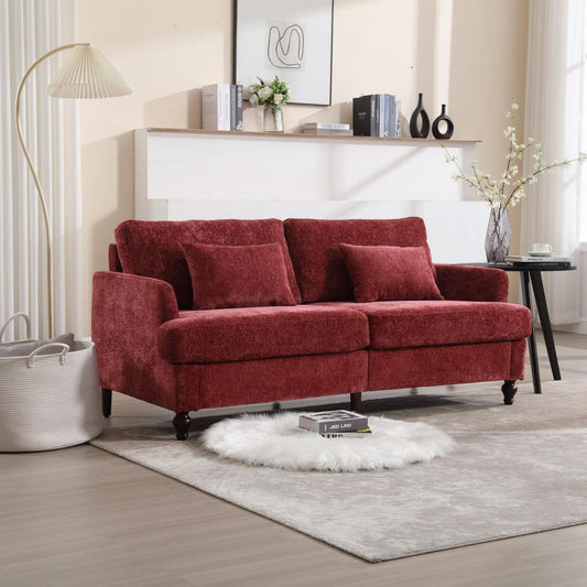 Modern chenille Fabric Loveseat, 2-Seat Upholstered Loveseat Sofa Modern Couch