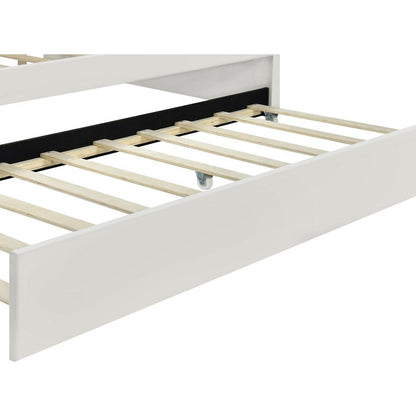 Full Size Upholstery Daybed Frame with Shall Shaped Backrest and Trundle,Beige