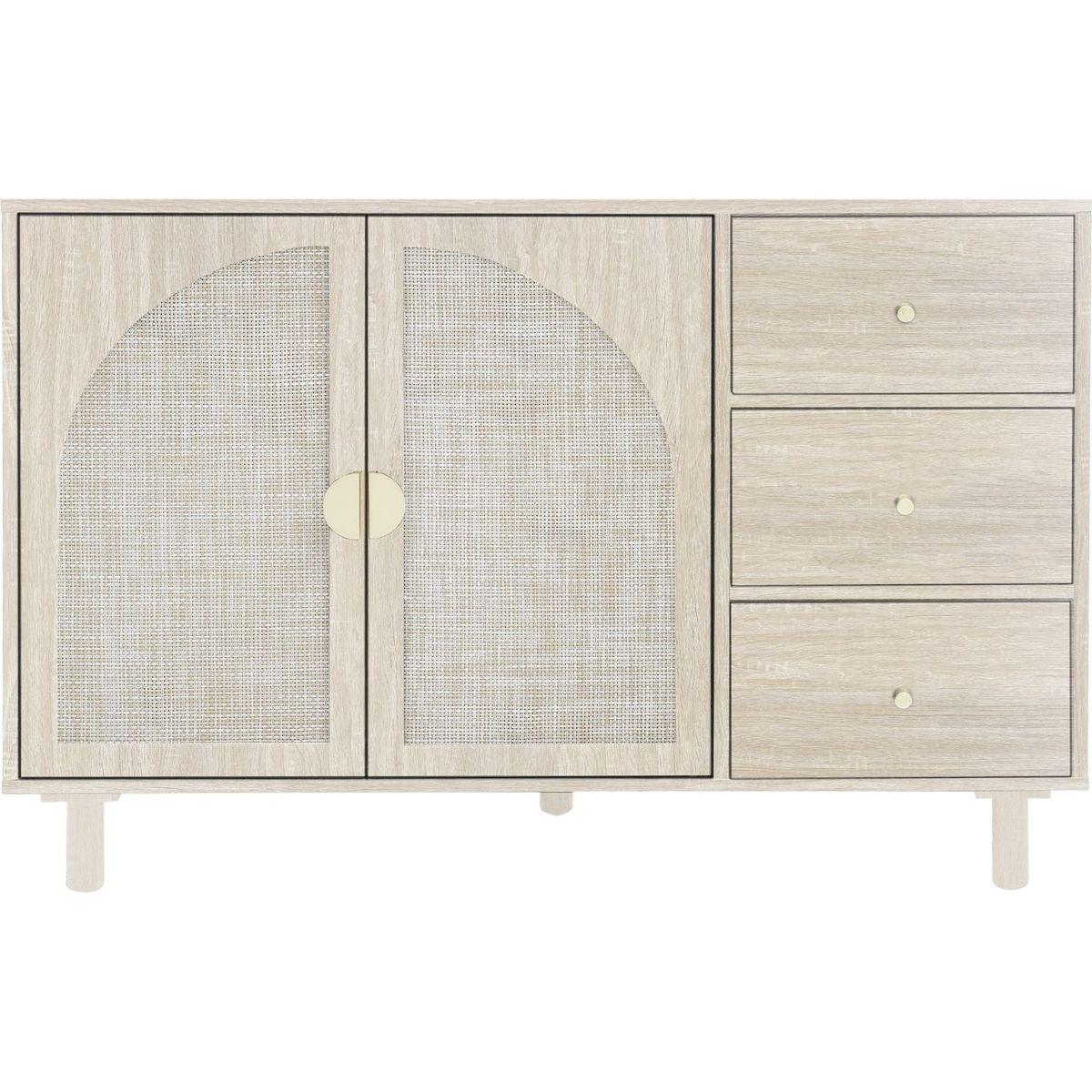 2 Door 3 Drawer Cabinet, Suitable for Bedroom, Living Room, Study