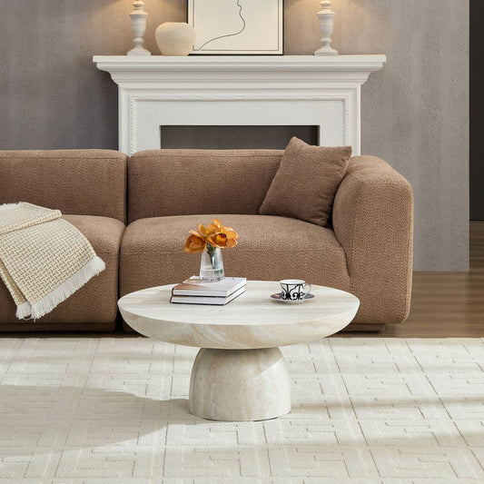 The cave's stone surface is entirely formed through precise cutting and polishing. It exhibits a natural weathering effect in a beige color.