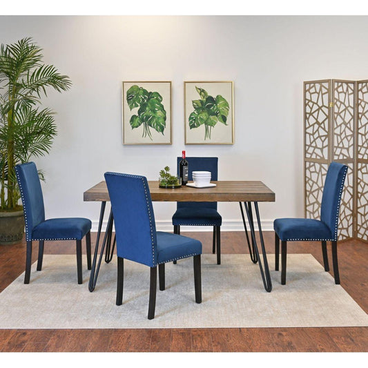 Ashzo 5-Piece Dining Set, Hairpin Dining Table with 4 Chairs, 3 Color Options