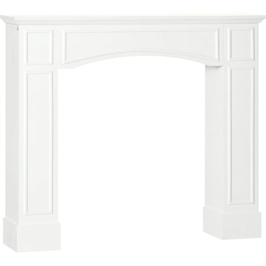 Modern Fireplace Mantel, Surround Mantels for Fireplace with Decorative Pattern Interior Width 29" White