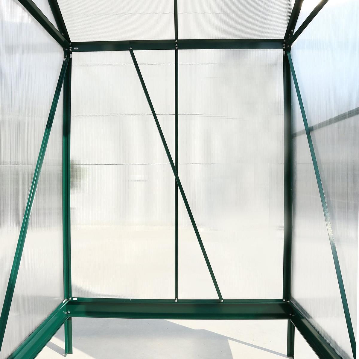 6.3'x4.2'x7' Polycarbonate Greenhouse, Heavy Duty Outdoor Aluminum Walk-in Green House Kit with Rain Gutter, Vent and Door for Backyard Garden, color green