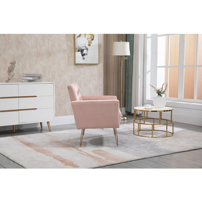 Accent Chair, leisure single sofa with Rose Golden feet