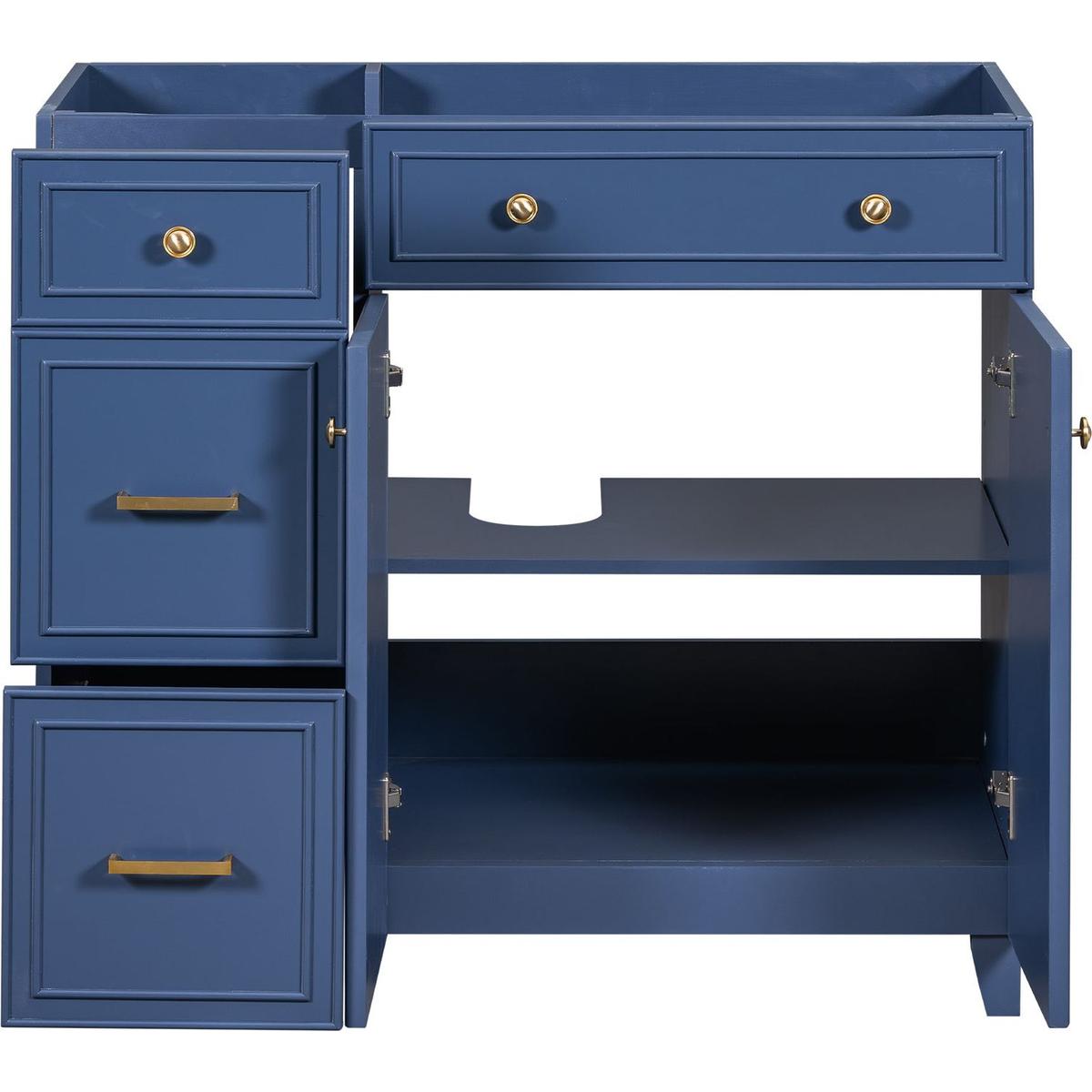 [Cabinet Only] 36" Blue Bathroom Vanity(Sink not included)