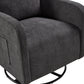 Swivel Upholstered Manual Recliner Chair Theater Recliner Sofa 360 Degree Nursery Glider Rocker for Living Room, Dark Coffee