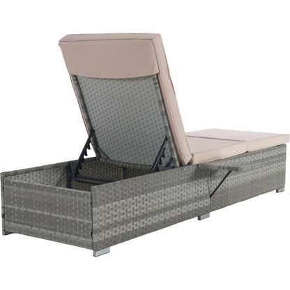 OUTDOOR SOFA PE RATTAN FURNITURE DECK CHAIR GRAY RATTAN
