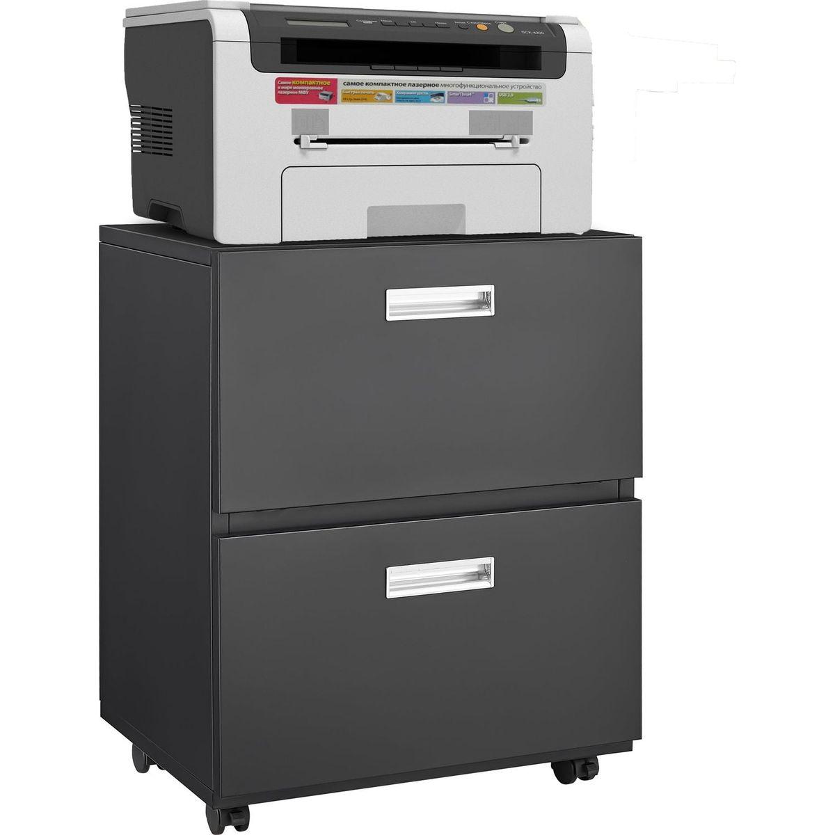 Office furniture Copier Cabinet black 2 door steel copier stand mobile pedestal file Printer Stand