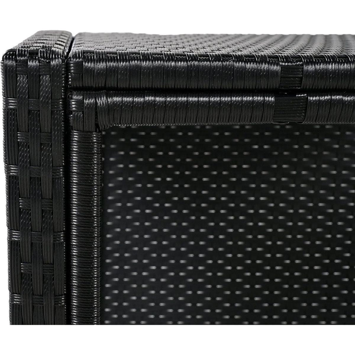 Spa Surround Spa Frame Quadrilateral Outdoor Rattan Sectional Sofa Set with Mini Sofa, Wooden Seats and Storage Spaces, Grey