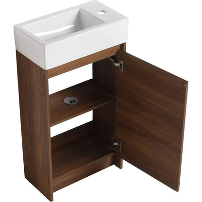 18 Inch Freestanding Bathroom Vanity With Single Sink, Soft Closing Doors, Suitable For Small Bathrooms-BVB03118BRE