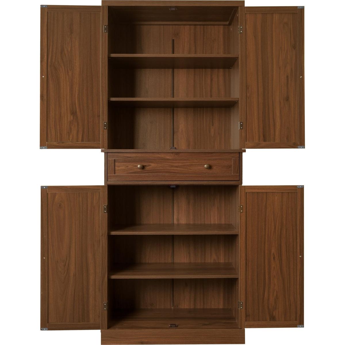 4 Door Cabinet with 1 Drawer, with 4 Adjustable Inner Shelves, Storage Cabinet