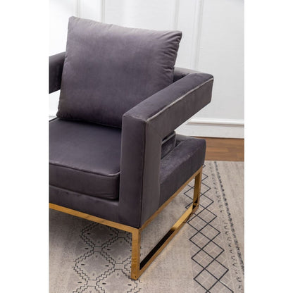 Lenola Contemporary Upholstered Accent Arm Chair, Gray