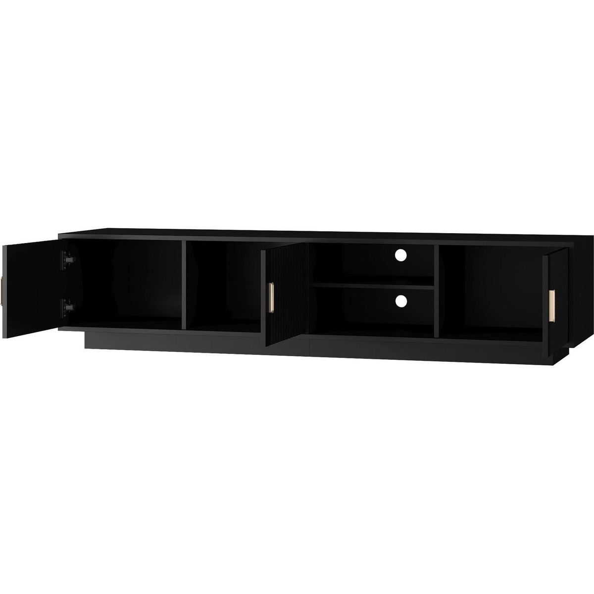 Mid Century Modern TV Stand with LED Lights for 80 Inch TV, Entertainment Center Wooden TV Stand, TV Stand Desk Media Cabinet with Storage for Living Room Bedroom