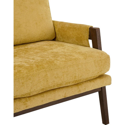 Kelly Mid-Century Modern Velvet Accent Armchair, Yellow