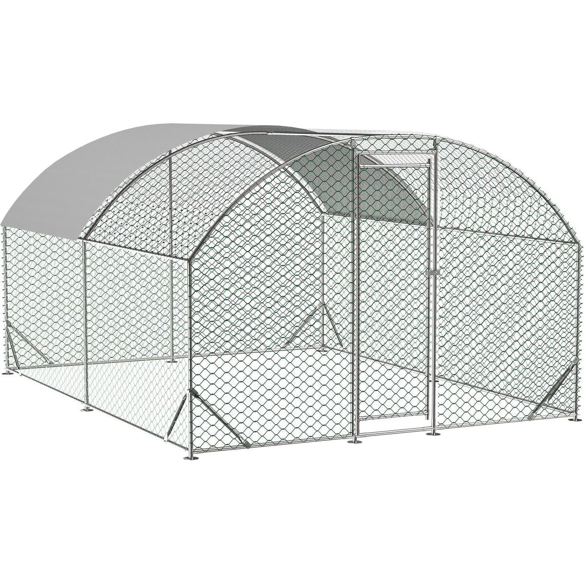Large Chicken Coop Metal Chicken Run with Waterproof and Anti-UV Cover, Dome Shaped Walk-in Fence Cage Hen House for Outdoor and Yard Farm Use, 1" Tube Diameter, 9.84' x 13.12' x 6.56' - Streamdale Furniture