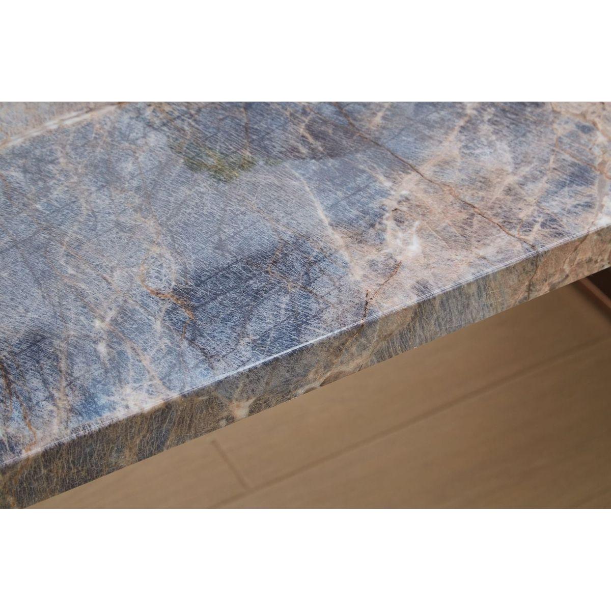 Faux Marble MDF Dining Table for 6 or 8,Rectangular 70.8"Lx35.4"Wx29.8"H, Luxurious Rocky Stone Effect Top Stainless Steel Legs Modern, Durable, Easy to Assemble for Kitchen/Living Room/Meeting Brown