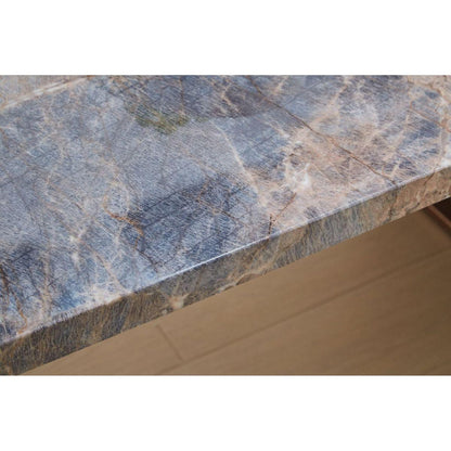 Faux Marble MDF Dining Table for 6 or 8,Rectangular 70.8"Lx35.4"Wx29.8"H, Luxurious Rocky Stone Effect Top Stainless Steel Legs Modern, Durable, Easy to Assemble for Kitchen/Living Room/Meeting Brown