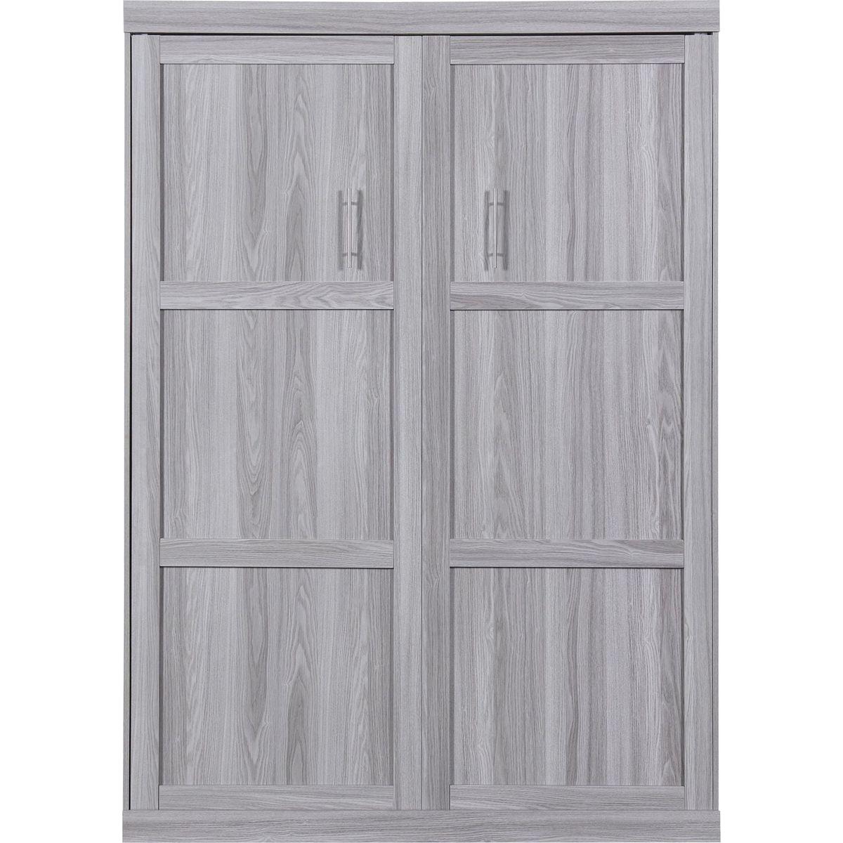 Full Size Murphy Bed, can be Folded into a Cabinet, Gray