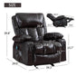 Recliner Chair Heating massage for Living Room with Rocking Function and Side Pocket(BROWN)