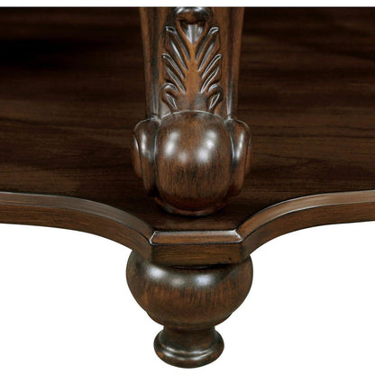 22" Retro Round End Table,Solid Wood Sofa Side Table with Shelf,Living Room Corner Table Easy Assemble,Cherry (color written on box is Light Espresso