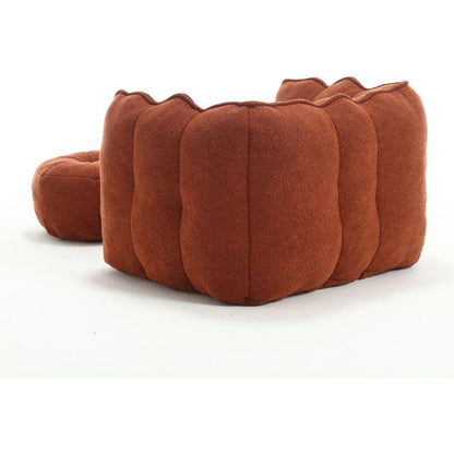 Soft Bean Bag Chair with High Resilient Foam(Chips)for living room and bedroom,Comfortable Square Lazy Sofa with Footstool, Cover for Adults to Gaming, Reading, and Watching TV