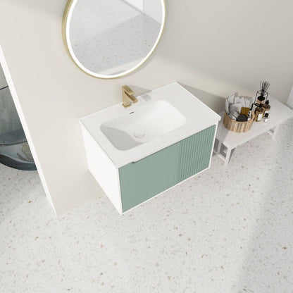 Floating Bathroom Vanity with Sink 32 Inch for Bathroom, Bathroom Vanity with Soft Close Door